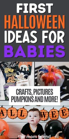 the first halloween ideas for babies to make with pumpkins and other decorations on display