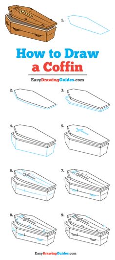 how to draw a coffin boat with step by step instructions for beginners