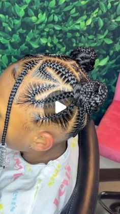 Simple Girl Braids Hairstyles Kids Black, Kiddie Knotless Braids, Hair Braid Designs For Kids, Two Buns With Braids, Heart Braided Hairstyles For Kids, Braided 2 Ponytail Hairstyles, Heart Braid Styles For Kids, Braided Hairstyles Toddler