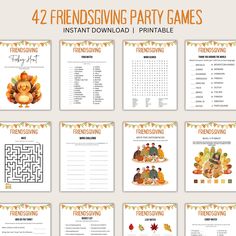 the printable thanksgiving party games for kids