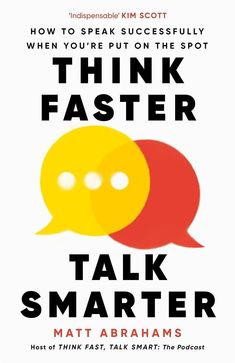 the book cover for think faster with two speech bubbles