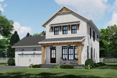 this is an artist's rendering of a two - story house