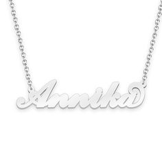 Annika name necklace Gold Custom Necklace, Personalized Gifts For Her 
								Add something extra special to your jewelry box with Name Necklace Official engravable necklaces.
								The Annika's 14k gold name necklace is best gifts for Annika. Name Necklace Official provides affordable engravable jewelry that won't 
								break the bank. In addition, these pieces make for very thoughtful and appreciated gifts for friends and family. 
								And whether valentine's day gifts, mother's day gifts, christmas gifts, wedding gifts, graduation gifts, birthday gifts,
								 NAME NECKLACE are all the best gift choice store. Engravable Jewelry, Name Necklace Gold, Gold Name Necklace, Personalized Gifts For Her, Engraved Jewelry, Gifts Birthday, Engraved Necklace, Necklace Personalized, Gifts Wedding