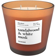 sandalwood and white musk scented candle