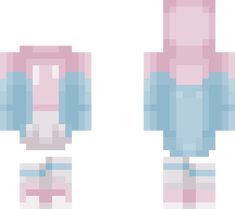 two pixelated images of the same person in blue and pink