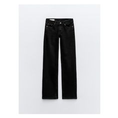 LOW-RISE - STRAIGHT CUT - FULL LENGTHLow rise jeans with five pockets. Belt loops. Long wide leg. Zip and metal button closure. Zara Black Jeans, Outfit Avec Pantalon Noir, Black Low Rise Jeans, Black Zara Jeans, Zara Clothes, Jean Zara, Black Wide Leg Jeans, Photo Mood, Trench Coat Dress