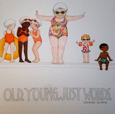 there is a drawing of children in bathing suits