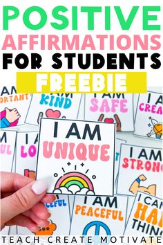 positive affirmations for students to practice their feelings