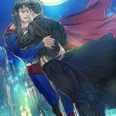 superman and lois hugging in the city