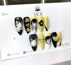 Blue Lock Nails, Anime Manicure, Really Cute Nails, Blue Nails