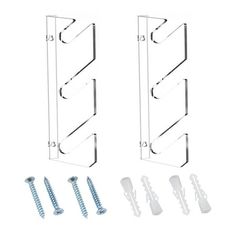 two glass door handles with screws and hardware