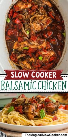 slow cooker balsamic chicken is an easy dinner recipe