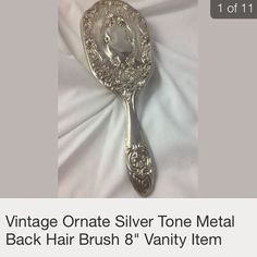 Pretty vintage hair brush #vintage #vanity #hairbrush #vintagehairbrush Vintage Hair Brush, Vintage Hair, Vintage Vanity, Vintage Hairstyles, Hair Brush, Silver Tone, Vanity, Hair, Silver