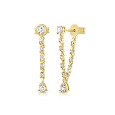 Eva Drop Diamond Earring - Designer Earrings - Ear Stylist by Jo Nayor Gold And Diamond Earrings, Diamond Earring, Earrings Ear, Diamond Chain, Ear Cuffs, Diamond Drops, Diamond Drop Earrings, Lariat Necklace, Affordable Luxury