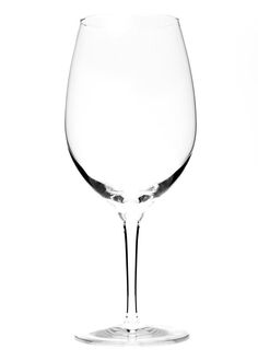 an empty wine glass on a white background