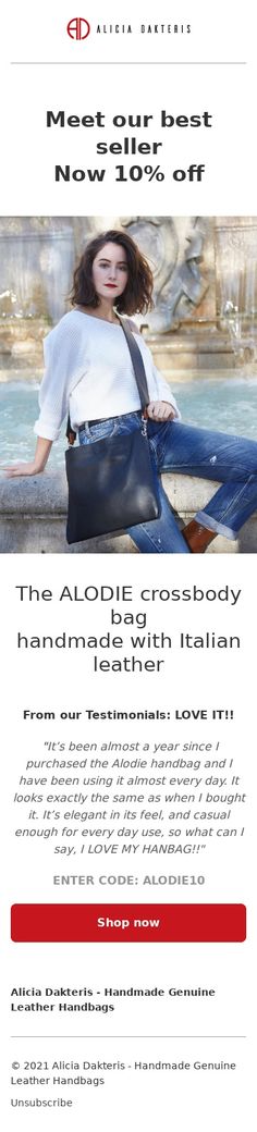 Alicia Dakteris - Handmade Genuine Leather Handbags ~ Shopify Email ~ Shopify Genuine Leather Handbags, Leather Handbags, Crossbody Bag, Genuine Leather, Leather