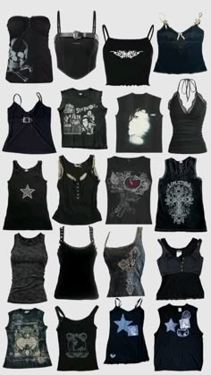 Werewolf Outfit Ideas, Blackout Outfit Ideas, 2000s Clothing Style, Dark Croquettes Fashion, Y2k Grunge Tops, $ui̇ci̇deboy$ Concert Outfits, Goth 2000s Fashion, All Black Y2k Outfit, Dark Y2k Fashion