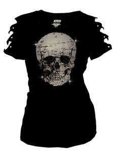 "So~~ Cute Womens Halloween Tops Shirts New Bling Bling Rhinestone Shirt, Bling Skull T-Shirt, Ripped Cut Out Short Sleeve Size ; S~4X Choose Size   S, M, L, XL 1XL, 2XL, 3XL ,4XL Great Deal !!  Color ; Black  95% Cotton 5% Spandex Bust (Laying flat, Armpit to Armpit): (Small)  16 \" (Medium)  17 \" (Large)  18 \" ( XL)   19 \" (1XL)  20 \" (2XL)  23 \" (3XL)  25 \" (4XL)  26 \"" Skull Cut Out Shirt, Emo Shirts, Ripped Shirts, Sparkly Outfits, Rhinestone Shirts, Halloween Top, Bestie Gifts, Skull Tshirt, Fantasy Dress