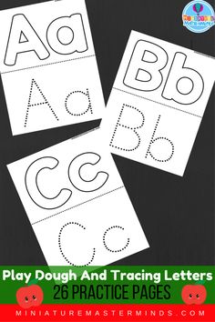 three printable alphabets with the words abc, c and d in black and white