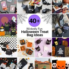 a collage of halloween treats and decorations