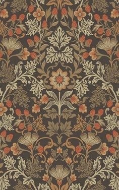 316004 Posy Lila Orange Strawberry Floral Wallpaper by Eijffinger,316004 Posy Lila Orange Strawberry Floral Wallpaper by Eijffinger2 Thyme Flower, Peach Strawberry, Brewster Wallcovering, Summer Furniture, Bohemian Theme, Floral Damask, Damask Wallpaper, Pip Studio, Wallpaper Pattern