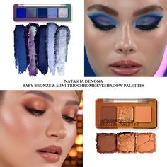 Natasha Denona Baby Bronze and Mini Triochrome Eyeshadow Palettes - BeautyVelle | Makeup News 2024 Makeup, Bronze Palette, Bronze Eyeshadow, Matte Medium, Pigment Eyeshadow, Natasha Denona, Eyeshadow Palettes