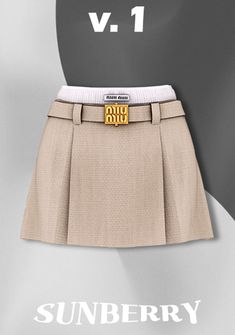 a skirt with a belt on it and the words, sunbery v 1 written in gold