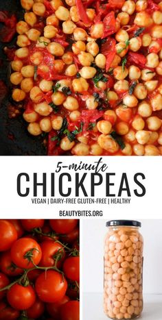 chickpeas in a jar with tomatoes and other ingredients to make them look like they are