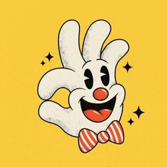 a cartoon rabbit with a bow tie on