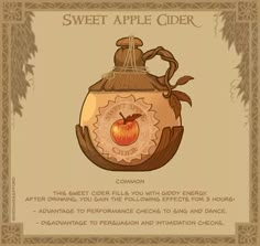 an apple cider is shown with instructions for how to use it