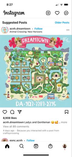 the instagram page on instagram com with an image of a map and words