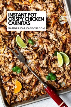 an image of instant pot crispy chicken carnitas