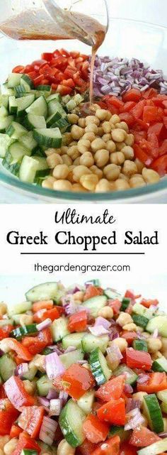 the ultimate greek chopped salad is ready to be eaten in less than 30 minutes or so