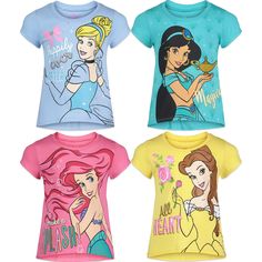 PRICES MAY VARY. Officially licensed Princess little girls short sleeve graphic tee shirt Rib knit crew neck collar; Awesome screen print design; Pull on closure Youth fashion tees with cool character designs your child will love to wear; made from soft clothing material that is safe on children's skin Durable and long-lasting graphic tshirts with a comfortable fit and an easy to dress design making these shirts the essential top in your active kid's favorite outfits Perfect for birthday gift, e Princess Mulan, Disney With A Toddler, Disney Princess Belle, Disney Toddler, Disney Princess Cinderella, Princess Belle, Princess Cinderella, Disney Beauty And The Beast, Princess Jasmine