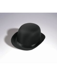 Go for an old fashioned look using the Black Derby Hat. You can come up with various character ideas for parties, plays, and other events with this hat. There is a rounded appearance to the hat along with a raised brim. It is a great prop to have ready for playing the role of characters from A Clockwork Orange, Marvel comics, DC Comics and others. Search through other accessories and items on our website to complete your order! Classic Curved Brim Costume Hats For Party, Classic Halloween Costume Accessories, Classic Brimmed Costume Hats For Party, Black Curved Brim Hat For Themed Events, Classic Brimmed Costume Hats And Headpieces For Party, Themed Brimmed Top Hat For Costume Party, Classic Halloween Costume Accessories For Costume Party, Ideas For Parties, A Clockwork Orange