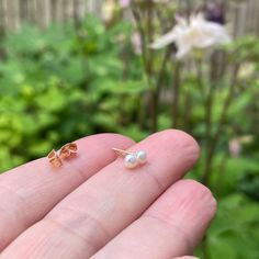 "These small stud earrings feature a 3mm freshwater pearl on a 14k yellow gold post. These earrings are comfortable, understated and everyday elegant, and perfect for both adults and children. They make a perfect understated earring in a single piercing, or also work well in a second piercing. Pearls: Natural freshwater, 3mm in diameter These earrings are ready to ship in 1-2 days. All of my pieces come gift boxed and ready for giving. See all Ready to Ship earrings here: https://www.etsy.com/sh Dainty Hypoallergenic Yellow Gold Pearl Earrings, 14k Rose Gold Pearl Earrings Gift, Minimalist Rose Gold Pearl Earrings For Anniversary, Minimalist Hypoallergenic Rose Gold Pearl Earrings, Hypoallergenic Minimalist Rose Gold Pearl Earrings, Ship Earrings, Single Piercing, Second Piercing, Sapphire Earrings Studs