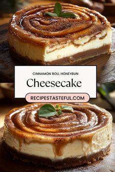 cheesecake with cinnamon roll topping on top