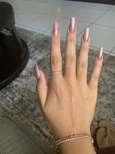 Nail Extensions Ideas, Nails Patygirl, Hippie Nails, Swarovski Nails, Gel Nails Diy, Rose Gold Nails, Fall Acrylic Nails, Sparkle Nails