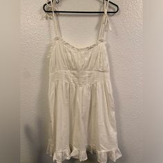 White Aerie Dress With Smocked Back And Adjustable Straps - Size X-Large New With Tags, Never Worn Aerie Dress, Fit N Flare Dress, Christmas Wishes, Volcano, Fit & Flare, Flare Dress, Trending Accessories, Jean Coat, Trending Shoes