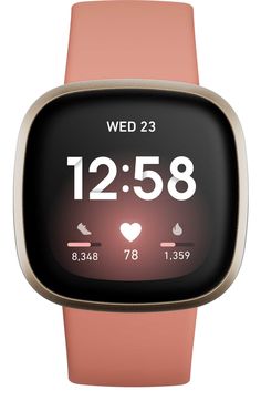 an image of a smart watch showing the time on it's face and heart rate