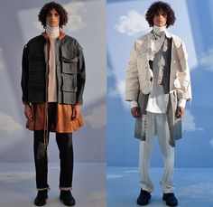 Mazarine 2022 Spring Summer Womens Mens Lookbook Presentation - Mode à Paris Fashion Week France - Pygmalion Lampshade Hat Lamp Fringes Trims Patchwork Denim Jeans Dress Velvet Metal Studs Cutout Ribbed Jacket Cropped Pants Bedazzled Sequins Opera Gloves Strapless Open Shoulders Drawings Clouds Statues Fishnet Mesh Sheer Tulle Blouse Turtleneck Knit Blazer Cargo Utility Pockets Writing Scribbles Frayed Raw Hem Loafers Strapped Heels Lampshade Hat, Strapped Heels, Patchwork Denim Jeans, Tulle Blouse, Ribbed Jacket, Denim Jean Dress, Opera Gloves