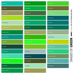 the color chart for shades of green