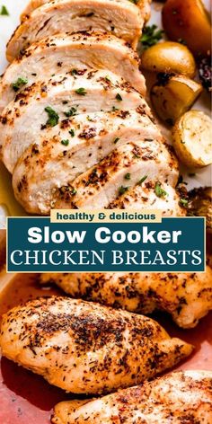 This Slow Cooker Chicken Breast recipe, combining a tasty mix of herbs and spices, offers a healthy, simple, and incredibly delicious way to enjoy juicy, tender, and flavorful chicken. Slow Cooker Chicken Breast, Chicken Breast Recipes Slow Cooker, Chicken Breast Slow Cooker, Chicken Breast Crockpot Recipes, Crockpot Chicken Healthy, Crockpot Chicken Breast, Chicken Crockpot Recipes Easy, Easy Slow Cooker Chicken, Chicken Breast Recipe