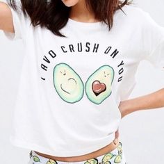 New Without Tags! Cute Avocado Sleep Shirt Pajama Top Size Medium. Graphics Read “I Avo Crush On You”. Nice Soft Material And Loose Fit. Pit To Pit 20”. Shoulder To Hem 23”. Off White Color. Off White/Cream Color. Not True White. Casual Graphic Print T-shirt For Pajama Party, White Summer Sleep T-shirt, Summer Cotton Tops For Pajama Party, Printed Relaxed Fit Tops For Pajama Party, Trendy Cotton Tops For Brunch, Cute Cotton Sleepwear With Letter Print, Fun Cotton Tops For Pajama Party, Spring Sleepwear Printed Tops, Printed Spring Sleep Tops