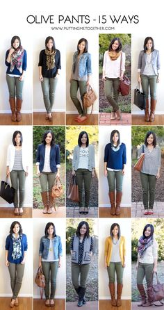 Hiking Tattoo, Teaching Outfits, Olive Green Pants, Moda Jeans, Mode Casual