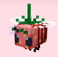 Minecraft Strawberry Banner, Strawberry Banner Minecraft, Minecraft Bee Banner, Apiary Minecraft, Minecraft Snail, Minecraft Strawberry, Strawberry Minecraft, Minecraft Mooshroom, Bee Minecraft