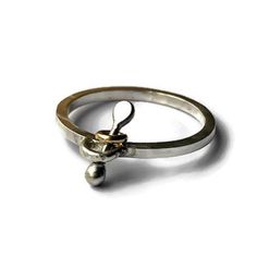 This unique fidget ring is one of a kind, it is an original creation that is strong and comfortable. All handmade, the silver linked bar has one balled side and the other side in a paddle shape. The bar moves up and down through the centre loop that is attached directly to the band. The gold linked ring adds a little extra to fiddle with, it is perfect for everyday and looks great stacked. Made of -  *  14 gauge (2 mm) square sterling silver, a thick, very strong ring. *  1 x 14K gold filled rin Sterling Silver Cleaner, Original Jewelry Design, Meditation Ring, Cleaning Silver Jewelry, Worry Ring, Jewelry Cleaning Solution, Fidget Rings, Meditation Rings, Linking Rings