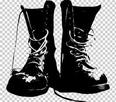 an old pair of shoes with laces on them, black and white illustration png clipart