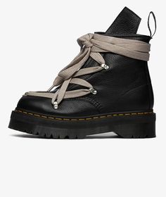 Quad Sole Pentagram Jumbo Lace Boots x Dr. Martens Doc Marten Rick Owen, Rick Owens Chunky Laces, Drkshdw Rick Owens, Rick Owens Lunar Boots, Rick Owens Pentagram Boots, Black Rick Owens, Rick Owens Drkshdw, Rick Owens, Lace Boots