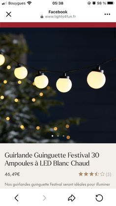 the website for an outdoor lighting festival with lights strung from it's sides and on top